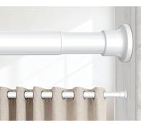 BSYXLSX Tension Rods for Curtains 102-215cm, White, No Drill, Adjustable, Extendable Shower Curtain Pole - Ideal for Bathroom, Window, Door Curtains & Wardrobe