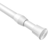 BSYXLSX White Extendable Curtain Poles, Tension Rod 70-100cm Spring-Loaded No-Drilling Curtain Poles for Small Windows, Clothes Hanging, Adjustable Net Curtain Rod