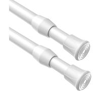 BSYXLSX White Tension Rods 40-70cm(16-27in) 2 Pack | Tension Rods for Curtains & Net Curtain Rod | Perfect for Small Windows, Wardrobes, Cabinets & Caravans | No Drilling Required, Easy Installation