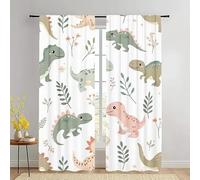 BSYYZQC Cartoon Dinosaurs Blackout Curtains for Bedroom Branch Soundproof Curtains, Super Soft Long Drop Light Weight for Living Room 42"X63"(W X L) drapes Eyelet 2 Panels Drapes