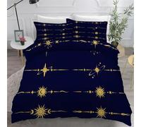 BSYYZQC Five-Pointed Star Super King Duvet Cover, Multi-Pointed Stars Bedding, Microfibre Duvet Cover Set with Zipper Closure, Soft Cosy Quilt Cover, 2 Pillowcases 50x75 cm, 3 Pcs for Bedroom Decor