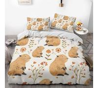 BSYYZQC Guinea Pig Duvet Cover Bouquet Duvet Cover Sets 3D Printed Microfiber Bedding Comforter Cover Breathable Quilt Cover 150x200 cm with 2 Pillowcases 50x75 cm