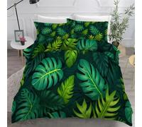 BSYYZQC Plants Junior/Cot Size Duvet Cover Sets, Leaves Microfiber Bedding Sets King Size Ultrasoft Hypoallergenic Quilt Cover With Zipper Closure and 2 Pillowcases 40x60cm