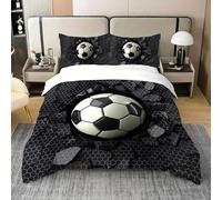 BSYYZQC Python Pattern Single Duvet Cover, Soccer Bedding, Microfibre Duvet Cover Set with Zipper Closure, Soft Cosy Quilt Cover, 2 Pillowcases 50x75 cm, 3 Pcs for Bedroom Decor