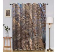 BSYYZQC Reed Eyelet Curtains Plants Blackout Curtains, Superfine Fiber Drop for Bedroom, 3D Printed Drapes for Living Room 46"X54"(W X L) 2 Panels Drapes