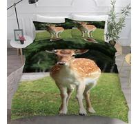 BSYYZQC Sika deer Super King Size Duvet Cover Sets, Animals Microfiber Bedding Sets King Size Ultrasoft Hypoallergenic Quilt Cover With Zipper Closure and 2 Pillowcases 76x48cm