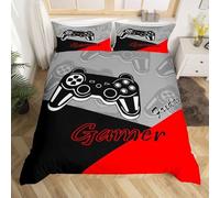 BSYYZQC Single Duvet Cover Set Gamer Handle Single Bedding Super Soft Print Microfibre, Playstation Quilt Cover with Zipper Closure and 2 Pillowcases 19"x29" for boy girls