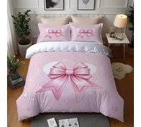 BSYYZQC Stars Single Duvet Cover, Bow Bedding, Microfibre Duvet Cover Set with Zipper Closure, Soft Cosy Quilt Cover, 2 Pillowcases 50x75 cm, 3 Pcs for Bedroom Decor