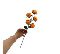 BSZCXBVMP Artificial Faux flowers Single Long Stem Blooms, Artificial Crocheted Multi-Heads Rose Bouquet Multiple Sizes 40cm(E)
