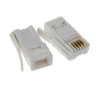 BT 431A Telephone Line 4 Contacts Crimp Plugs Connector Ends [10 Pack]