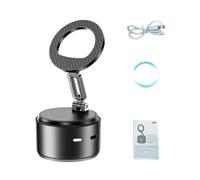 BT 5.3 Portable Wireless Speaker Car Phone Holder Hands-Free Calls Phone Stand with Adjustable Viewing for Music and Movie Experiences (Black)
