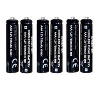 BT AAA Cordless Telephone Batteries x 6 | Latest NiMH 1.2V 750mAh. CE Marked. Also suitable for Panasonic, Philips, Siemens Gigaset, Dect and BT Home Phones.