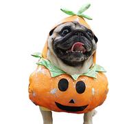 BT Bear Dog Halloween Costume, Small Dog Pumpkin Outfit Funny Cosplay Dress Up with Pumpkin Hat for Cats & Puppy to Medium Dogs (L)