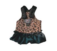 BT Bear Dog Harness Dress with Leash Set,Puppy Dress for Small Medium Dog Vest and Lead Set for Puppy Cats Outdoor Walking,Brown XL