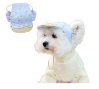 BT Bear Dog Hat with Ear Holes,Pet Baseball Outdoor Cap,Adjustable Summer Travel Sport Hat for Puppy Small Dogs,Donut Blue_M