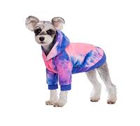 BT Bear Dog Hoodies, Tie-Dyed Fashions Fleece Hoodies Pet Sweatshirt Coat Warm Clothes Outfits for Cats & Small, Medium Dogs (L, Pink)