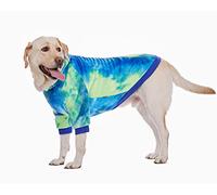 BT Bear Dog Hoodies: Tie-dyed Fashions Fleece Sweatshirts for Small, Medium Dogs (XXXL, Blue)
