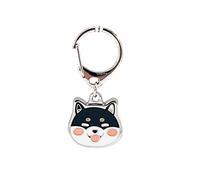 BT Bear Dog ID Tags,Metal Dogs Pendant Key-ring Keychain Cute Puppy Pet ID Tags Keyring Keyfob Key Tags (Black Shiba Inu)