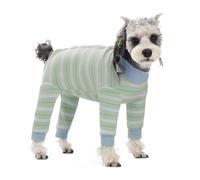 BT Bear Dog Recovery Suit,Elastic Puppy Small Dogs After Surgery Onesie Protect Joints Anti Licking for Female Male Dogs,Pets Pajamas PJS Bodysuit for Cats Small Dogs,Light Green M