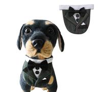 BT Bear Dog Tuxedo,Dog Wedding Bandana Dog Collar with Bow Tie Adjustable Pet Party Wedding Attire Outfit Cosplay for Cats Small Dogs Medium Dogs(Green,S)
