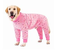 BT Bear Dog Winter Clothes,Soft Flannel Pullover Pajamas,Pet Warm Cold Weather Dog Winter Coat Cozy Onesie Jumpsuit PJS Apparel Outfit Clothes for Medium Large Dogs Sleep (XXL,Pink)