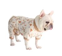 BT Bear Fat Dog Clothes,Autumn Winter Soft Warm Dog Pajamas Jumpsuit Pug Bulldog Onesies Clothes Costume for Cats Puppy Small Dogs Medium Dogs (Light Brown, XS: back length 28-30cm)