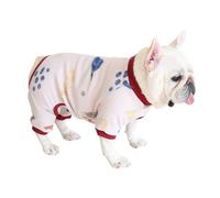 BT Bear Fat Dog Clothes,Autumn Winter Soft Warm Dog Pajamas Jumpsuit Pug Bulldog Onesies Clothes Costume for Cats Puppy Small Dogs (Milk White,M)
