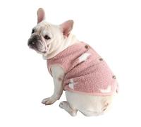 BT Bear Fat Dog Clothes,Dog Big Chest Polar Fleece Pet Winter Warm Coat Jacket for Cats Small Dogs Medium Dogs Pug French Bulldog (XL,Pink)