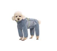 BT Bear Fleece Coat for Dogs,4-Legs Full Body Jacket with D Ring,Adjustable Jumpsuit Zipper Closure,Warm Winter Clothes Cold Weather Coats for Small Medium Dogs(XXL,Grey Blue)