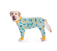 BT Bear Large Dog Clothes, Elastic Pet Onesie Clothes Protect Joints Anti-hair Anti Licking, Wound Protection Pet Pajamas PJS Dog Jumpsuit For Medium Large Dogs (XXL, Green dinosaur)