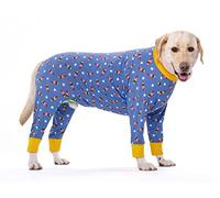 BT Bear Large Dog Clothes, Elastic Pet Onesie Clothes Protect Joints Anti-hair Anti Licking, Wound Protection Pet Pajamas Jumpsuit For Medium Large Dogs (5XL,Blue Rocket)