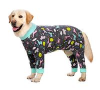 BT Bear Large Dog Clothes, Elastic Pet Onesie Clothes Protect Joints Anti-hair Anti Licking, Wound Protection Pet Pajamas PJS Dog Jumpsuit For Medium Large Dogs (XXL, Grey Zoo)
