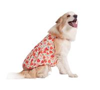 BT Bear Large Dog Dress,Soft Breathable Cotton Pet Princess Skirt Medium Large Dogs Clothes Summer Skirt Red Love,XXL