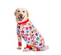 BT Bear Large Dog Onesie, Jumpsuit PJS Protects Joints - White, 4XL