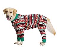BT Bear Large Dog Onesie, Protect Joints Medium to Large Dogs, Red Christmas, XXXL