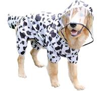 BT Bear Large Dog Raincoat, Full Tail Protect Cover Cosplay Waterproof Raincoat Costume Hood Jumpsuit Jacket for Medium Large Dogs,Cow 3XL