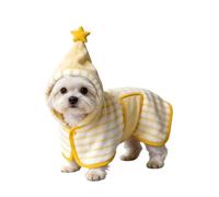 BT Bear Pet Bathrobe for Dog Cat Absorbently Quick Drying Coat Cute Dogs Bath Towel Hooded Robe Adjustable Belly Strap for Pool Beach，Stripe Yellow XS