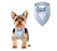 BT Bear Pet Tuxedo Collar Bandana,Wedding Outfit,Bow Tie for Medium Large Dogs Outfit for Party,Birthday,Christmas,Light Blue L