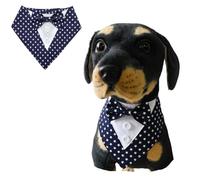 BT Bear Pet Tuxedo Collar Bandana,Wedding Outfit,Bow Tie for Medium Large Dogs Outfit for Party,Birthday,Christmas,Navy blue L