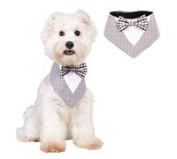 BT Bear Pet Tuxedo Collar Bandana,Wedding Outfit,Bow Tie Triangle Scarf, Scarffor for Cats Puppy Small Dogs Medium Dogs,Grey_M