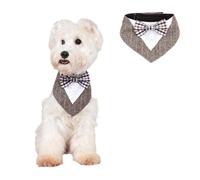 BT Bear Pet Tuxedo Collar Bandana,Wedding Outfit,Bow Tie Triangle Scarf, Scarffor for Cats Puppy Small Dogs Medium Dogs,Brown_XL