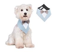 BT Bear Pet Tuxedo Collar Bandana,Wedding Outfit,Bow Tie Triangle Scarf, Scarffor for Cats Puppy Small Dogs Medium Dogs,Light blue_M