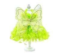 BT Bear Princess Dress for Dogs, Butterfly Wedding Dress with Multi-Layer Tutu Skirt for Cats and Puppies, Green S