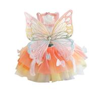 BT Bear Princess Dress for Dogs, Butterfly Wedding Dress With Multi-Layer Tutu Skirt for Cats and Puppies, Size M