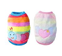 BT Bear Small Dog Clothes, 2PCS Small Dog Coat Winter Fleece Warm Puppy Jacket Apparel Chihuahua Sweater Clothing Cat Dog Jumper (XXS,Rainbow)