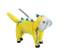 BT Bear Small Dog Raincoat with Rain Shoes,Full-Coverage Waterproof Reflective Dog Raincoat Rain Boots for Puppy Small Dogs,Yellow Dinosaur S