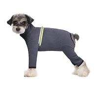 BT Bear Small Dogs Winter Clothes,Dog Winter Warm Coat Soft Fleece with Reflective Zip Dog Onesie Jumpsuit, Puppy Pet Pajamas Costume Apparel (Dark Grey, L)