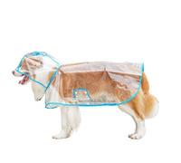 BT Bear Transparent Waterproof Dog Raincoat,Lightweight Pet Rain Coat Rain Jacket for Puppy Small Dogs Outdoor, Blue_L
