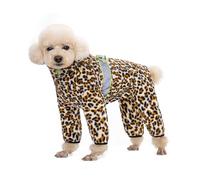 BT Bear Warm Coats Jackets for Small Dogs, Adjustable Dog Warm Fleece Jumpsuit Clothes With D-Ring Dog Winter Coat for Puppy Small Dogs,Leopard S