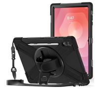 BT BILLTON Heavy Duty Shockproof Case for Samsung Galaxy Tab S11 Ultra, Black, Hybrid Armor Design with Stand, Shoulder Strap, Palm Band Support